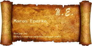 Maros Eperke névjegykártya